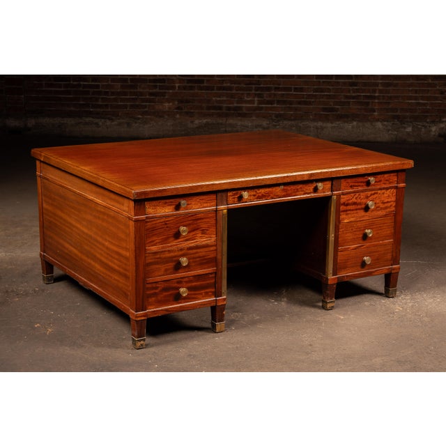 1920s 1920s Regency Mahogany Partners Desk For Sale - Image 5 of 17