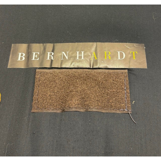 Chocolate Vintage Bernhardt Leather and Cowhide Wingback Chairs - Pair For Sale - Image 8 of 8