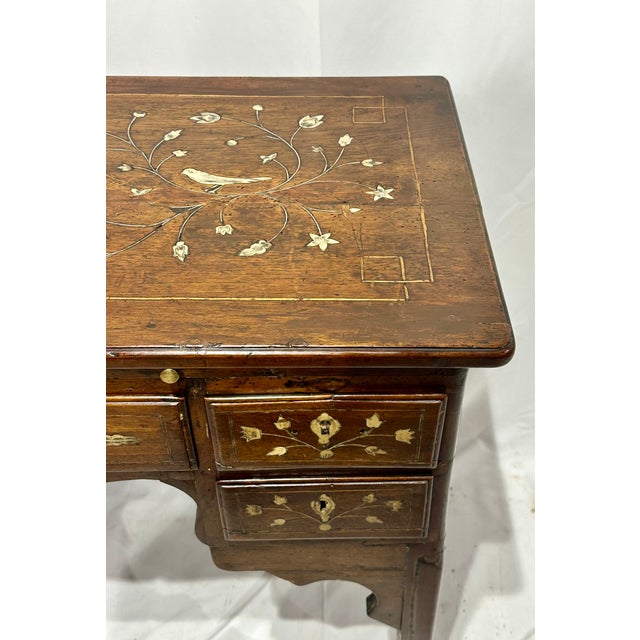 Victorian Antique Italian Desk With Bone Marquetry For Sale - Image 3 of 10