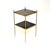 Mid-Century Modern Vintage Brass and Leather Side Table, 1960s For Sale - Image 3 of 9