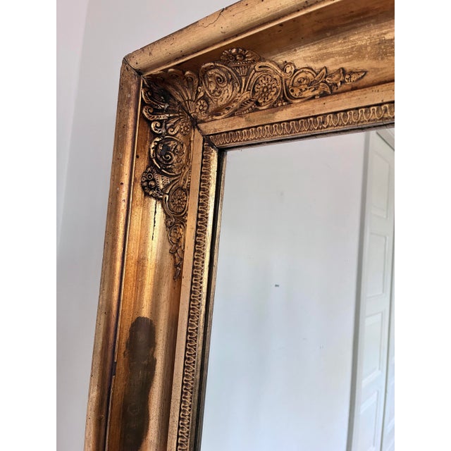 Large Antique Napoleon III Giltwood French Wall Mirror, 19th Century For Sale - Image 4 of 12