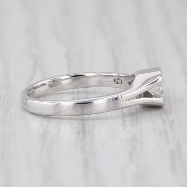 0.28ct Diamond Solitaire Engagement Ring 14k White Gold Size 6 For Sale - Image 4 of 8