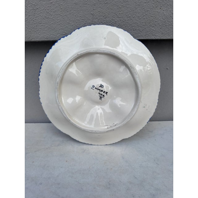 French Mid-Century French Faience Oyster Plate Quimper For Sale - Image 3 of 3