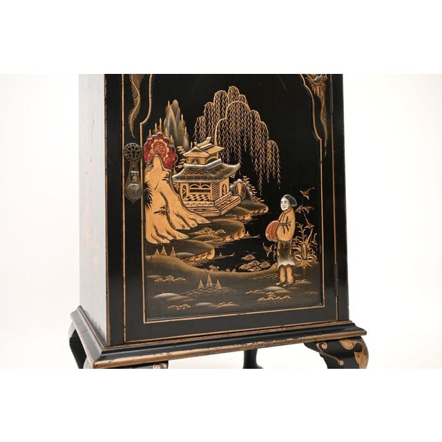 Antique Chinoiserie Lacquered Bedside Cabinet, 1900s For Sale - Image 10 of 12
