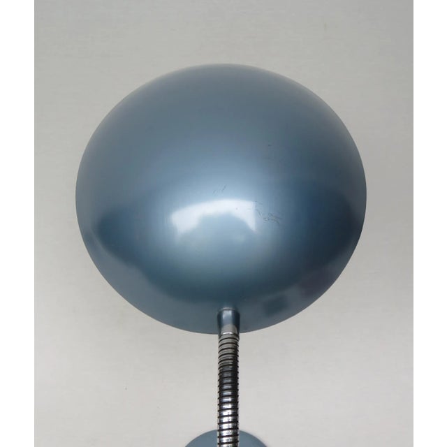 Blue-Metallic Table Lamps with Chromed Arm, 1950s, Set of 2 For Sale - Image 13 of 16