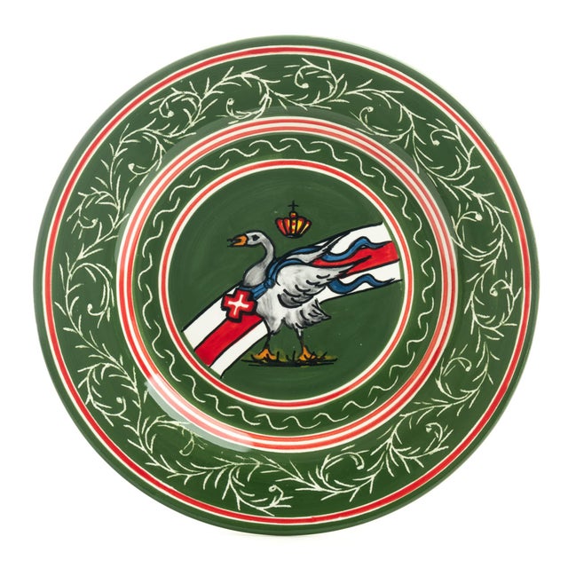 Traditional Goose Dessert Plate 7.5", Contrade Dinnerware From Siena For Sale - Image 3 of 9