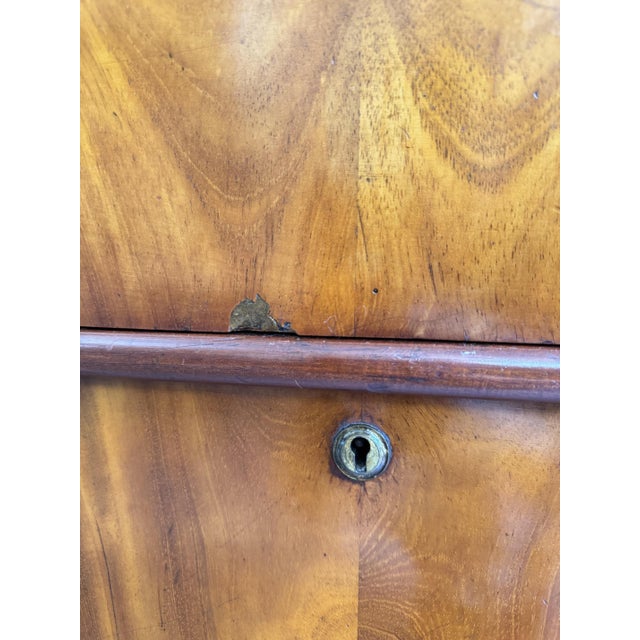 Flame Mahogany Antique Three Drawer Chest For Sale - Image 9 of 14