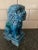 Ceramic Vintage Blue Glazed Ceramic Chinese Foo Dog Sculpture For Sale - Image 7 of 7
