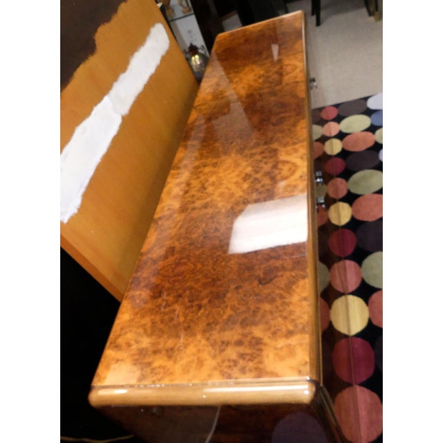 1980s Vintage Roche Bobois Lacquered Burl Wood Credenza For Sale - Image 5 of 12