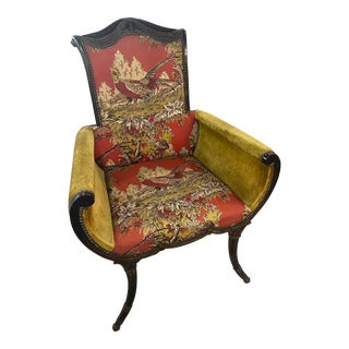 1900s Antique Chinoiserie Pagoda Flare Arm Chair For Sale