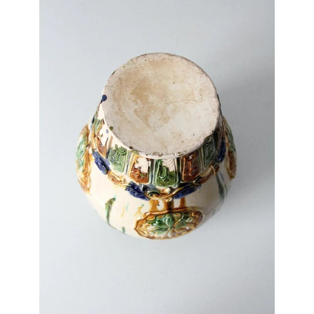 Vintage Tang Sancai Style Art Pottery Vase For Sale - Image 12 of 13