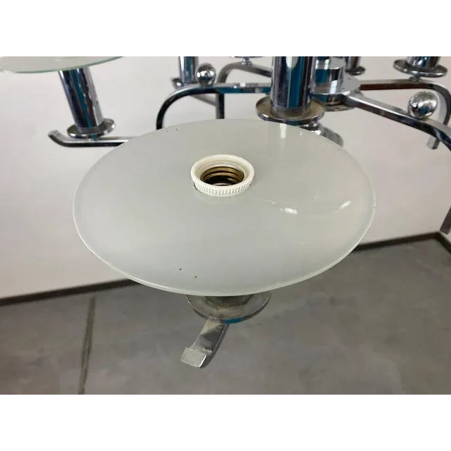 Silver Large Functionalist Bauhaus Chandelier, 1930s For Sale - Image 8 of 12