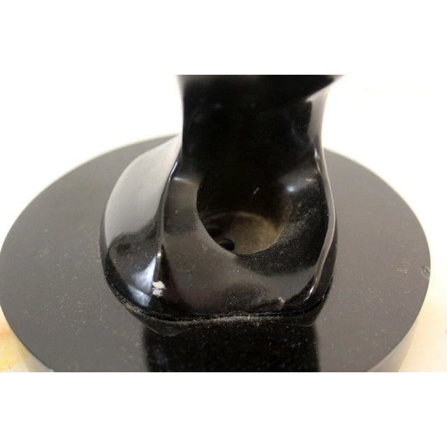 Black 1970s Mid-Century Modern Sculpture on Marble Base by James Nani For Sale - Image 8 of 11