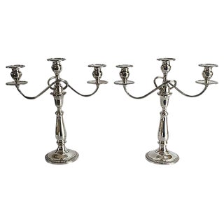 Sterling Silver Candelabras - A Pair For Sale