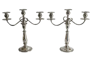 Sterling Silver Candelabras - A Pair