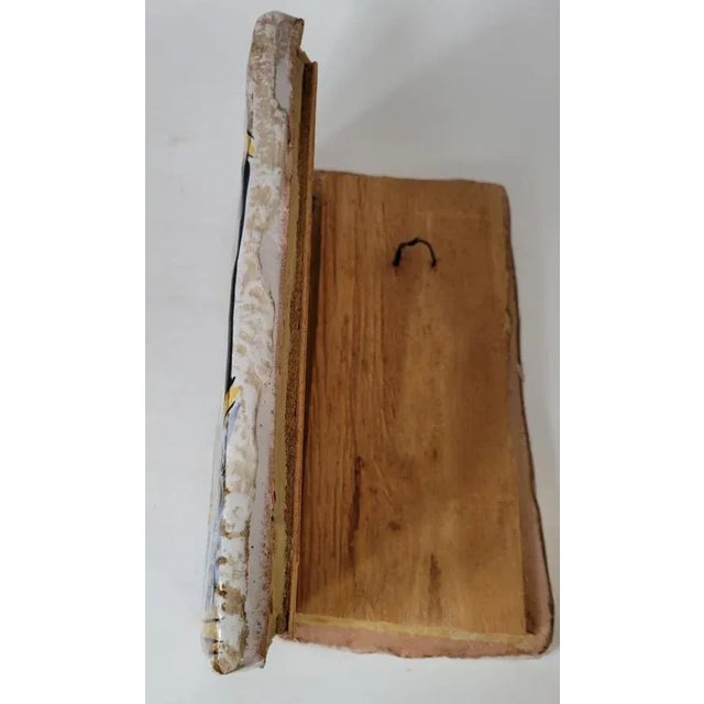 Mid 20th Century Pair of Italian Majolica Portrait Tiles, Renaissance Revival Figures For Sale - Image 5 of 7