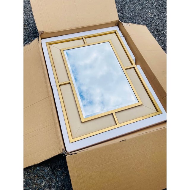 Port 68 Bedford Wall Mirror in Sand Ostrich Fabric/Gold *In Box* For Sale In Portland, ME - Image 6 of 7