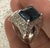 Vintage Designer Isg Large Blue Topaz Sterling Silver Ring - Sz 11 For Sale - Image 4 of 6