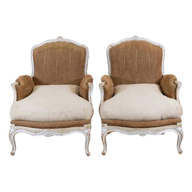 Pair of 20th Century French Chairs, Ready to Upholster For Sale