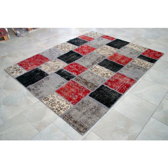 Earthy Colors Turkish Rug Hand Knotted Handstitched Art Living Room Decor - 6'1"x7'9" For Sale - Image 14 of 16