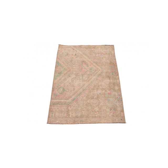 Handknotted Vintage decorative mini wool rug fragment. Approximatelly 45-55 years old. In very good condition. Rare find,...