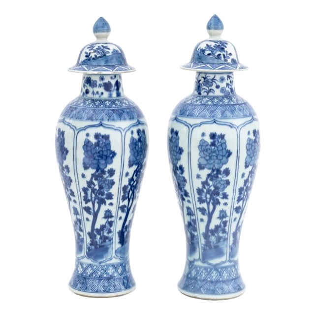 Chinese Porcelain Covered Meiping Vases, Pair For Sale