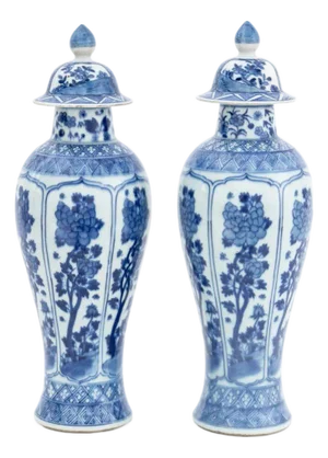 Chinese Porcelain Covered Meiping Vases, Pair