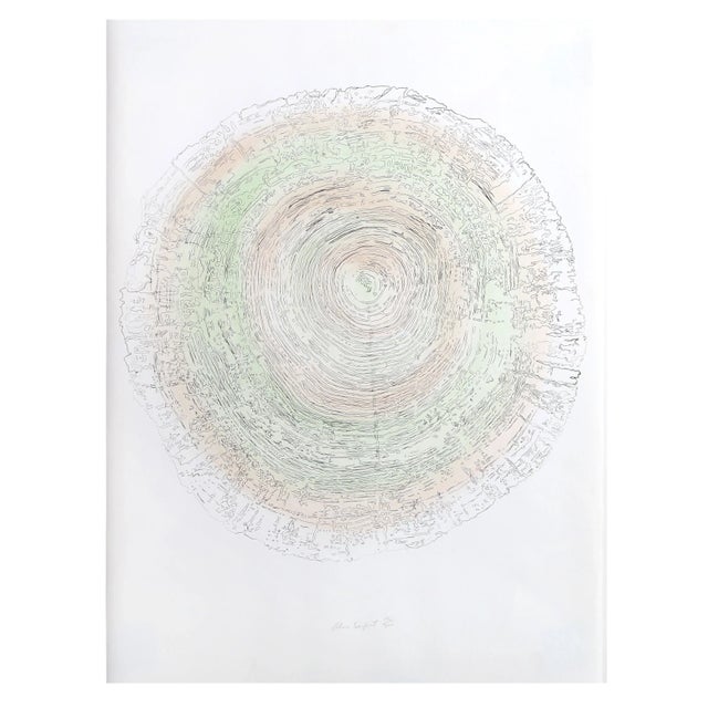 Alan Sonfist - Tree Trunk Series Green Lithograph For Sale