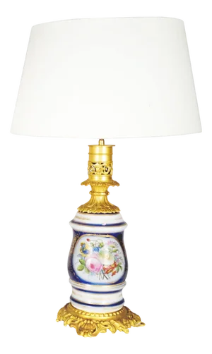 Louis XV Style Bronze and Porcelain Table Lamp