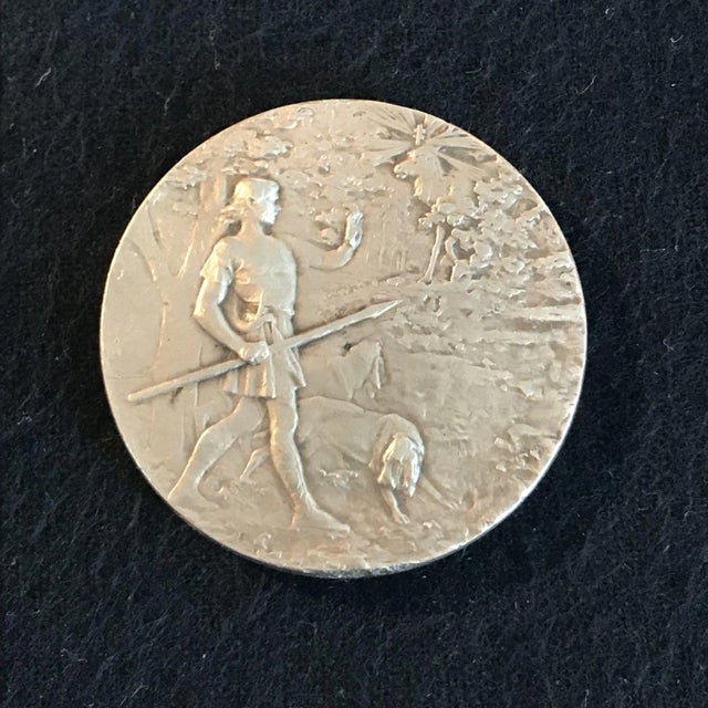 French 1899 Signed French Dog Medal: Exposition Canine Poitiers 3me Prix For Sale - Image 3 of 3