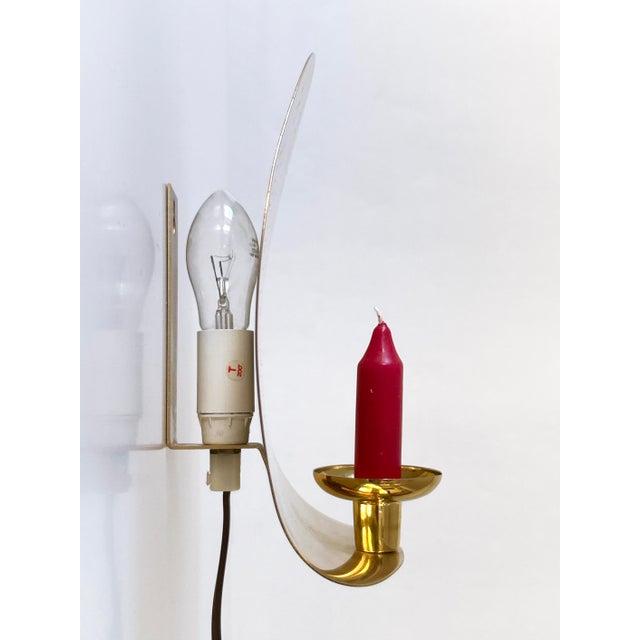 Mid-Century Brass Sconce with Candleholder from Boréns Borås, Sweden, 1970s For Sale - Image 18 of 18