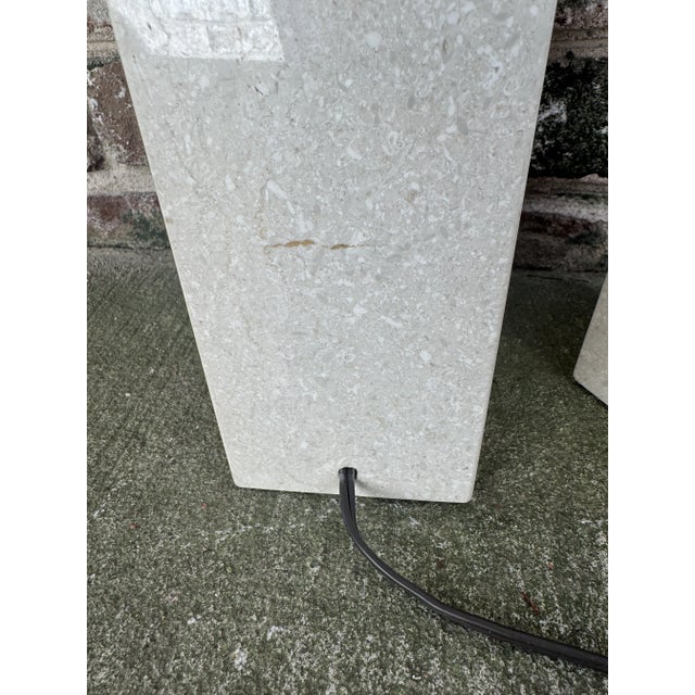 Vintage Small Ivory Stone Table Lamp For Sale - Image 10 of 11