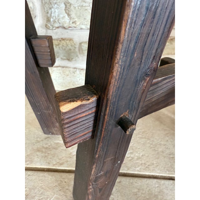 Set of 6 Vintage French Wood and Hemp Bar Stools Attributed to Adrien Audoux and Frida Minet For Sale - Image 18 of 18