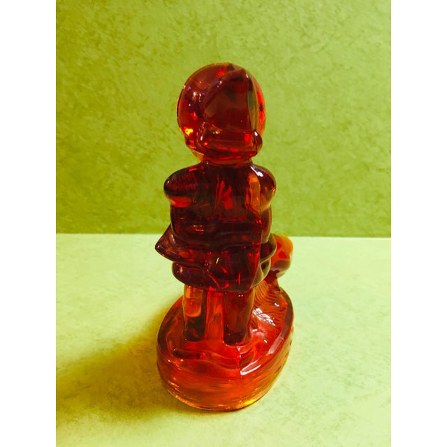 1950s 1950s Le Smith Crystal Amberinia Girl With Geese Figurine For Sale - Image 5 of 7