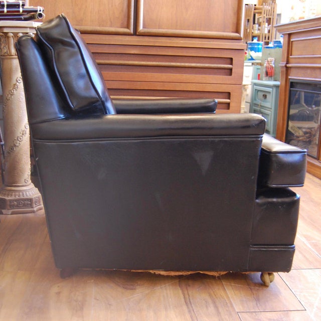 MidCentury Black Vinyl Club Chair Chairish