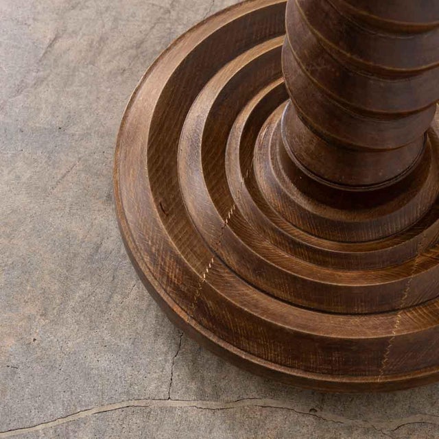 1940s French Carved Wood Pedestal Table For Sale - Image 11 of 11