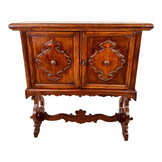 Antique Italian Walnut Refectory Cabinet For Sale