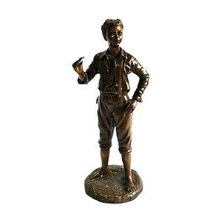 20th Century French Bronze Figure of a Boy For Sale