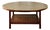 1950s Mid Century Modern Paul McCobb Walnut Wood & Cane Round Coffee Table For Sale