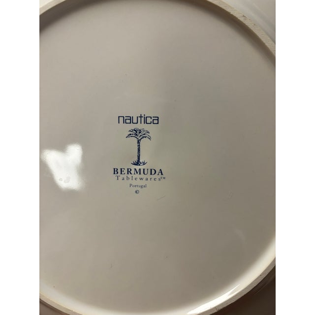 Coastal Nautica Bermuda Blue Striped Dinner Plates - Set of 8 For Sale - Image 3 of 4