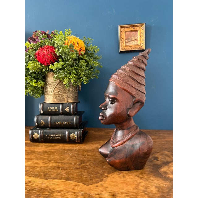 1970s 1970s Carved African Woman Bust For Sale - Image 5 of 18