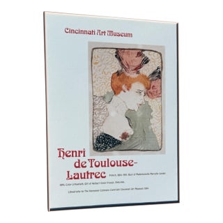 1990s Cincinnati Art Museum Framed Poster Advertising Henri De Toulouse-Lautrec (1864-1901), Bust of Mademoiselle Marcelle Lender For Sale