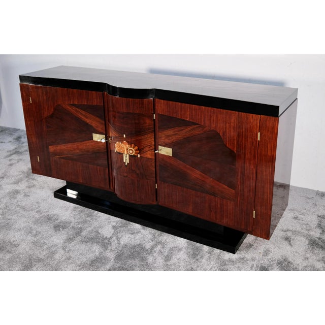 Art Deco Sideboard with Typical Inlays of Various Fruitwoods, 1930s, in Flawless conditions. Designed 1920 to 1949