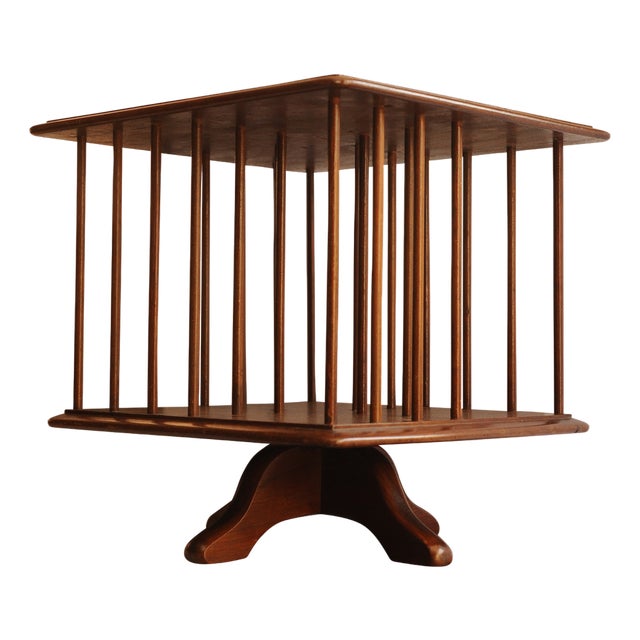 Small Early 20th Century Revolving Tabletop Bookcase with Dowel Partitions, 1910s For Sale
