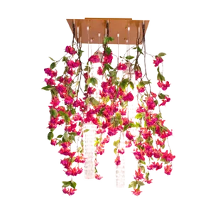 Flower Power Fuchsia Cascade Square Chandelier in Fuchsia Color from VGnewtrend, Italy