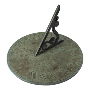 1980's Verdigris Bronze Garden Sundial by Virginia Metalcrafters