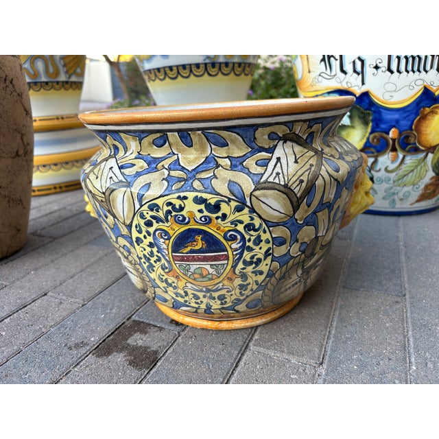 Hand-Painted Italian Majolica Patio & Floor Urn Collection - 7 Pieces For Sale - Image 4 of 8