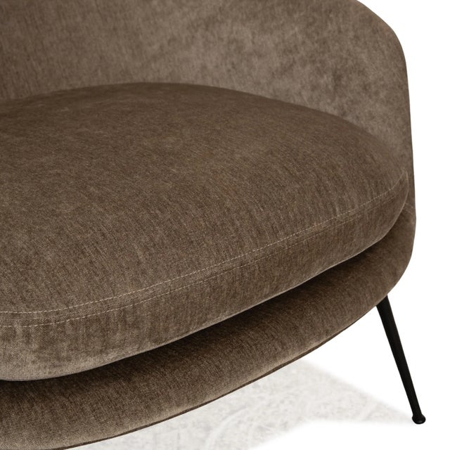 Modern Bat Fabric Brown, Brown-Green Frame & Black Armchair from Gubi For Sale - Image 3 of 10