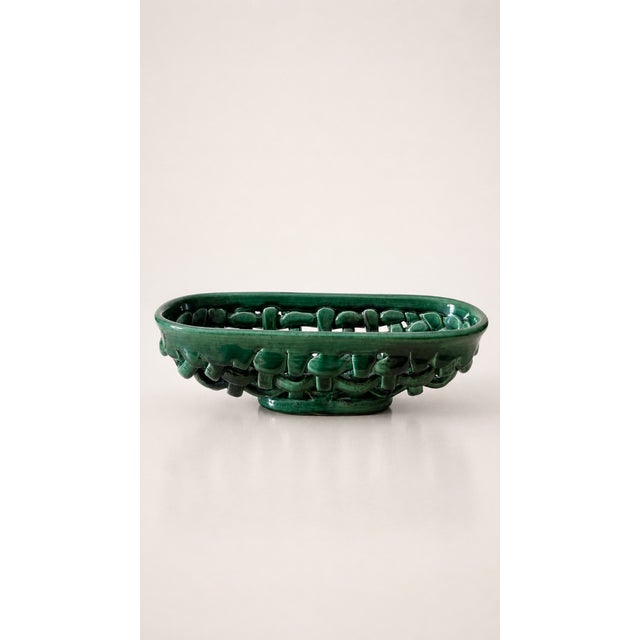 Ceramic Green Ceramic Basket by Idlas, 1958 For Sale - Image 7 of 7