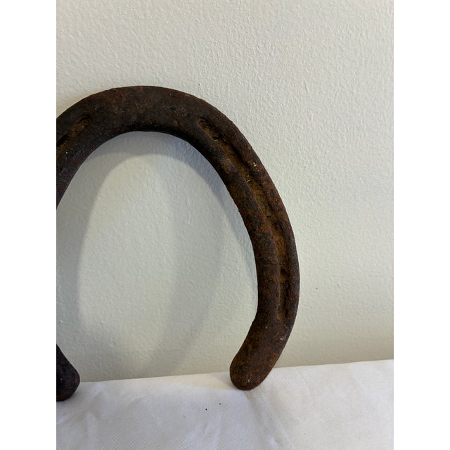 Early 20th Century Antique Cast Iron Horseshoe With Authentic Aged Patina For Sale - Image 5 of 8